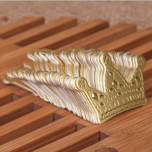 100Pcs Gold Princess Crown Cake Topper Favors Party Cupcake Picks Baby Shower Wedding Birthday Cake Decorations Tools