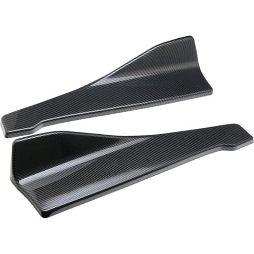 2 x Universal Car Rear Side Skirt Moulding Splitters Rocker Wings Black