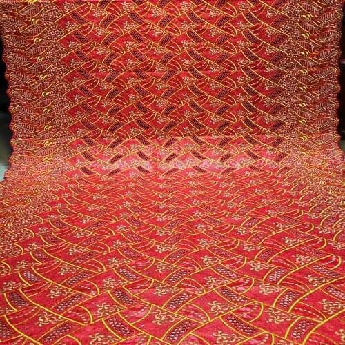 2021 Latest African Lace Fabric Bazin Riche Brode Embroidered High Quality French Net Lace Fabrics 5 yards For Dress A743