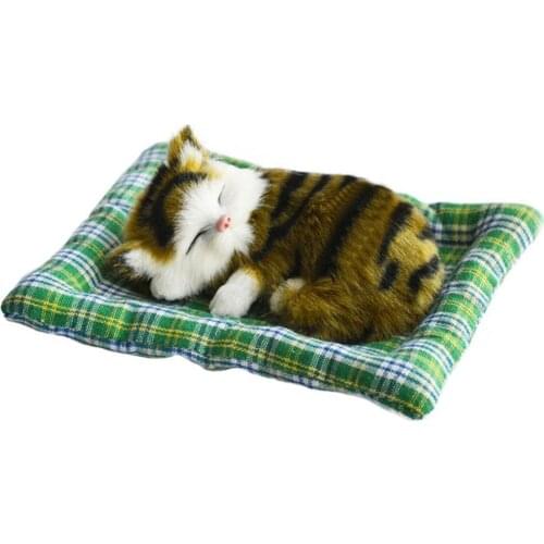 60% Hot Sale Lovely Simulation Sleeping Cats with Sound Car Auto Decoration Ornaments Gift Auto Interior Accessories