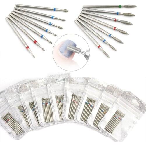 7pcs / Set Diamond Nail Drill Bits Nail Polishing Head Nail Art Electric Engraving Polishing Head Nail Tools Accessories