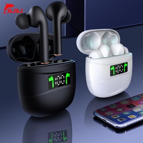 NJSJ Touch Control Wireless Earbuds Bluetooth Earphones TWS 500mAH Digital Display