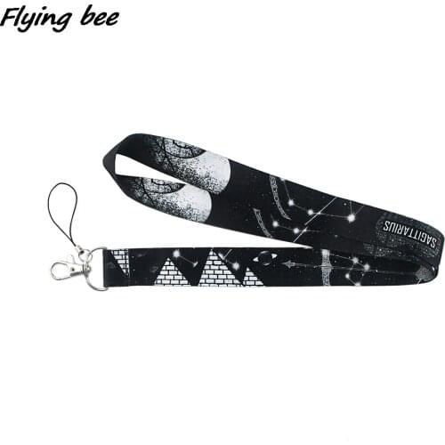 Flyingbee Constellation Lover Sagittarius Painting Key Chain Lanyard Neck Strap For Phone Keys ID Card Creative Lanyards X1214