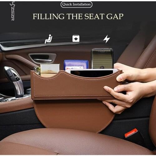 Car Seat Slot Storage Box Car Front Seat Creative Leather Universal Organizer Z2EN0002