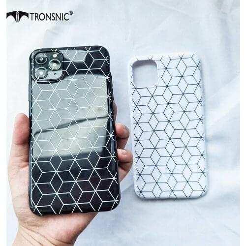 Plaid Lines Phone Case for iPhone 12 11 Pro Max XR Xs MAX Soft Glossy Funny Geometric Silicone Case for iPhone 6s 7 8 Plus Cover