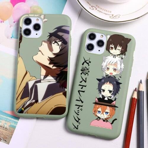 Anime Bungou Stray Dogs Dazai Osamu Phone Case For iphone 12 11 Pro Max Mini XS 8 7 6 6S Plus X SE 2020 XR Candy green cover