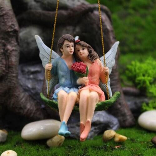 Flower Couple Fairy Figurines Resin Statue Ornament Garden Patio Lawn Decor