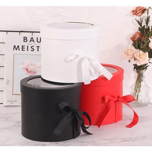 Double Layers Round Rotating Box Gift Box Flower Box Packing Box DIY Decor