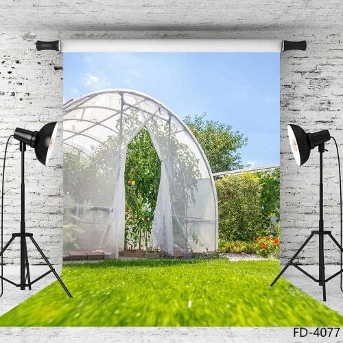 Outdoor Flower Nursery Green Grass Photophone Shooting Photography Background Baby Children Portrait Photo Studio Props Backdrop