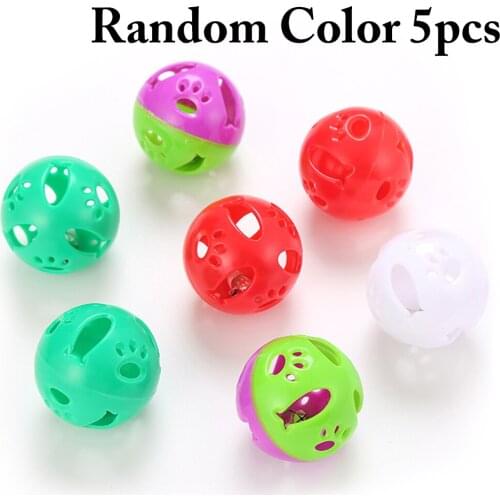5pcs Cat Toy Cat Toys Interactive Ball with Bell Cat Training Toy Pet Playing Ball Pet Squeaky Supplies Toy for Cats Kitten