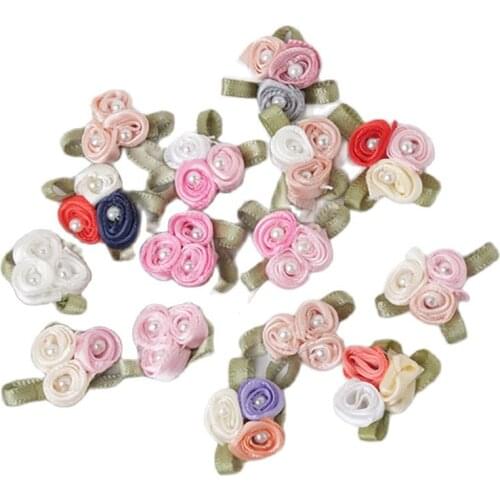 10PCS 2.5CM Artificial Fabric Flower For Dress Wedding Bouquet Jewelry Accessories Handmade DIY decorative flower accessories