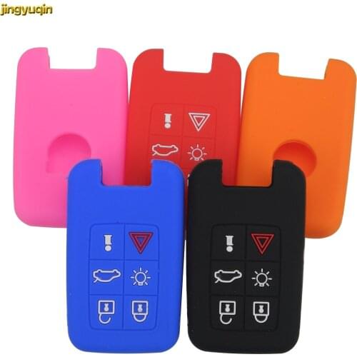 Jingyuqin 10PCS 6 Buttons Car Key Silicone Case Key Cover for Volvo V40 S80 XC60 S60L V60 XC90 V70 S40 Keyless FOB Protection