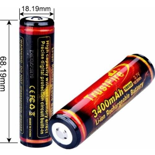2Pcs Button Top 18650 3000mAh Li-ion 3.7V Rechargeable Lithium Battery DIY LED Flashlights Speaker Power Bank Fan Wholesale