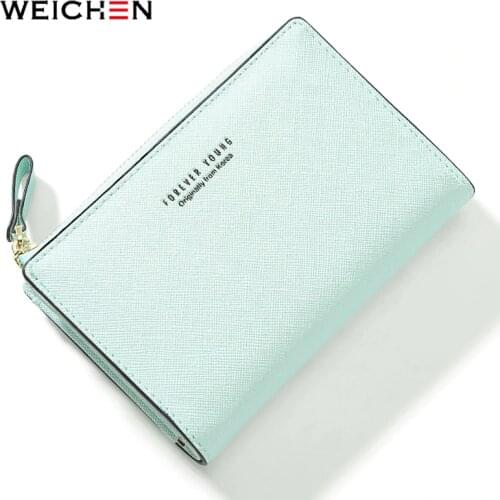WEICHEN 10 Slots Card Holder Women Wallet With Zipper Coin Purse, High Quality Female Wallet Purse Ladies Clutch Carteras