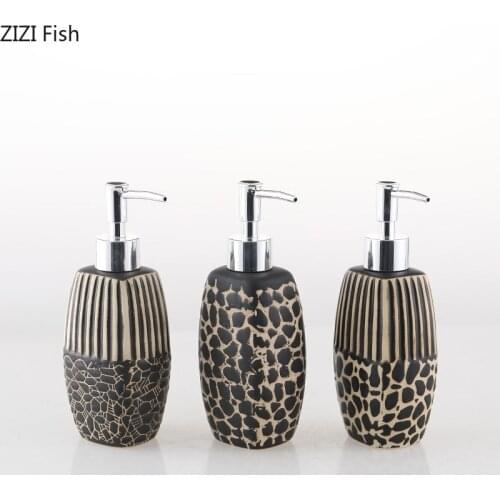 Leopard Ceramic Soap Dispenser Shower Gel Sub-bottled Lotion Bottle Home Bathroom Soap Dispenser Set Hand Sanitizer Bottle