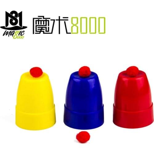 Small Professional Aluminum Three Cups and Balls With Chop Cup Magic Tricks Magician Close Up Illusion Gimmick Props Fun Toy