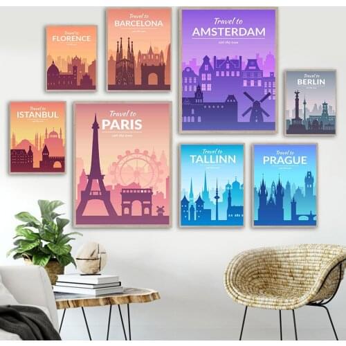 Paris Istanbul Florence Barcelona Berlin Wall Art Canvas Painting Nordic Posters And Prints Wall Pictures For Living Room Decor