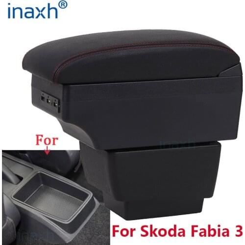 For Skoda Fabia 3 Armrest For Skoda Fabia III Car Armrest box Retrofit parts Storage box car accessorie 2015-2019 2016 2017 2018