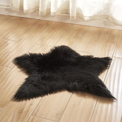 Drop ship 60cm Artificial Wool Plush Rug Carpet Faux Mat Seat Pad Plain Skin Fur Plain Fluffy Rugs Washable Home Textile