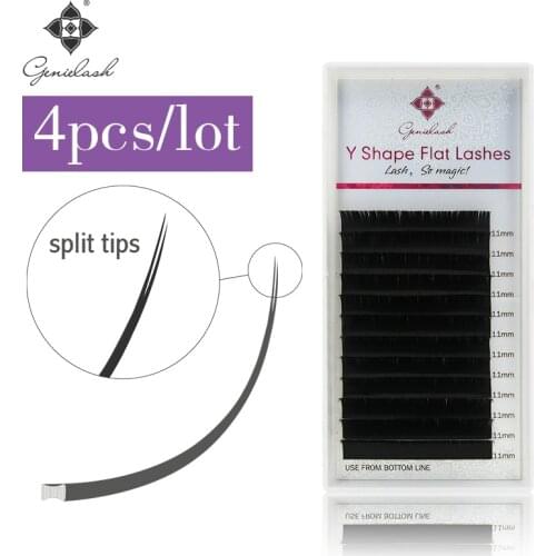Genielash Ellipse eyelash extensions Matte Split tips ellipse roots New Packages individual eyelash extension makeup lashes