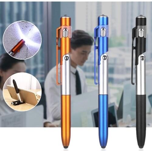 Ballpoint Pen Multifunctional LED Light Folding for Phone Holder Night Reading Homework Student Pen School Stationery Pen