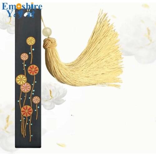 Hand-painted Classical Chinese Romantic Bookmark Ebony Wood Bookmark exquisite Gift Creative Bookmark for Business Gift M099
