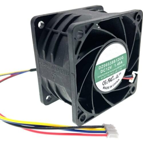 DZ06038B12UG 12V 1.4A PMW 6038 60*60*38 Cooling-fan Server Inverter heatsink axial industrial Cooling fans super violent winds