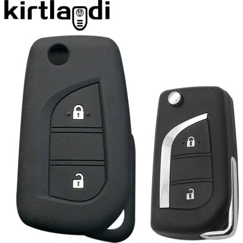 Silicone Car Key Cover Case Shell Protector Fob for Toyota Aygo Yaris RAV4 for Citroen C1 for Peugeot 108 2 Button Key Holder