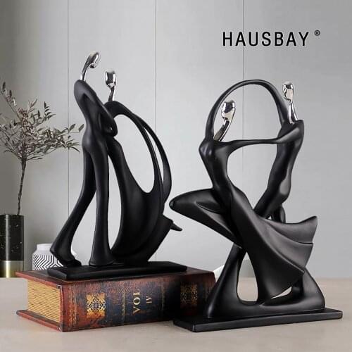 Resin Dancing Couple Statue European Sculpture Abstract Figurines Creative Crafts Wine Cabinet Home Decoration Ornaments D131