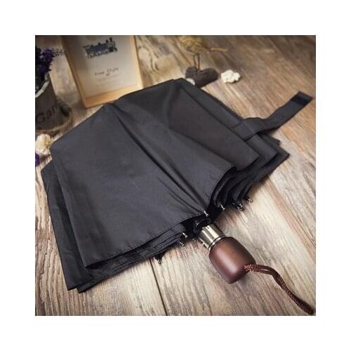 Top quality Ultralarge commercial Semi-automatic umbrella strong wind resistance Anti UV Sunshade Three-folding umbrellas