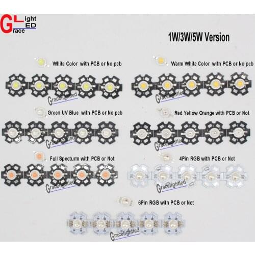 10pcs 50pcs 1W 3W High Power LED light , Red, Green, Blue, Yellow, RGB,white(neutral White), Warm White, Cool White