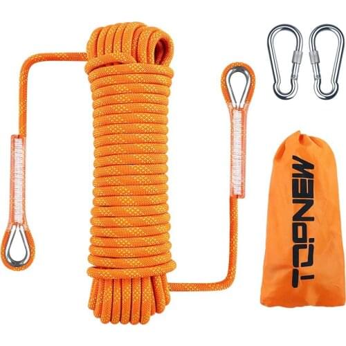 TOPNEW Outdoor Climbing Rope 20M(64ft), Escape Rope Fire Rescue Parachute Rope Climbing Equipment Rock Climbing Rope, Nylon