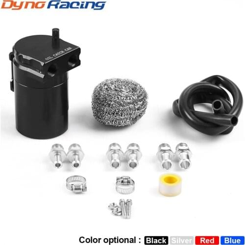 Universal Aluminum Oil Catch Can Tank With Oil Dipstick Polish Baffled Reservoir Red Blue Black Silver BX102109