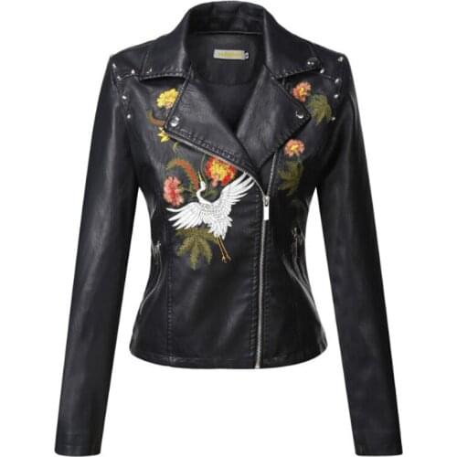 XLMJDZGS Women's Leather Bomber Jackets