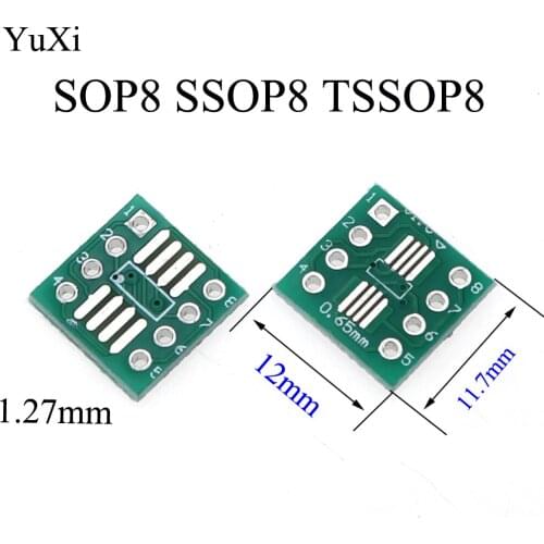 YuXi SMD to DIP Adapter Converter SOP8 SSOP8 TSSOP8 Adapter Board Module Adapters Plate 0.65mm 1.27mm