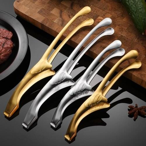 Barbecue Clip Eco-friendly Long Handle Stainless Steel Grilling Barbecue Food Clip for Home Barbecue Clip