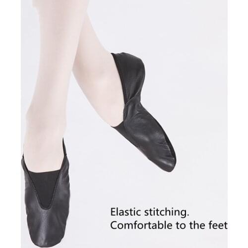 2021 Soft-soled Shoes Pig Skin Black Big Size Dance Practice Sub-piece Cat Claw Ballet Shoes For Women Pointe Shoes Ballet