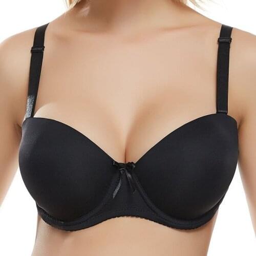 D Cup Bras Women Sexy Seamless Lingerie Underwired Super Push Up Bra Plunge Strapless Brassiere