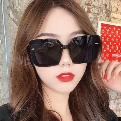 Female Fashion Glasses High Quality Women Shades Square Frame Oversized Sunglasses Women 2020 Street Gafas De Sol Mujer UV400
