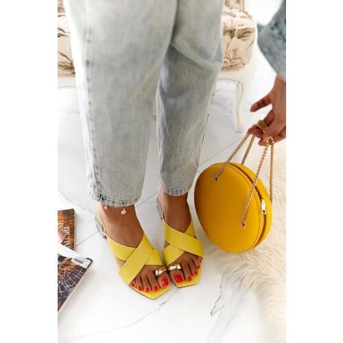 Limoya Women Yellow Cross Thong Transparent Heels Slippers 'Turkish' Quality 2021 Fashion Design Season Comfort Fast Shipping