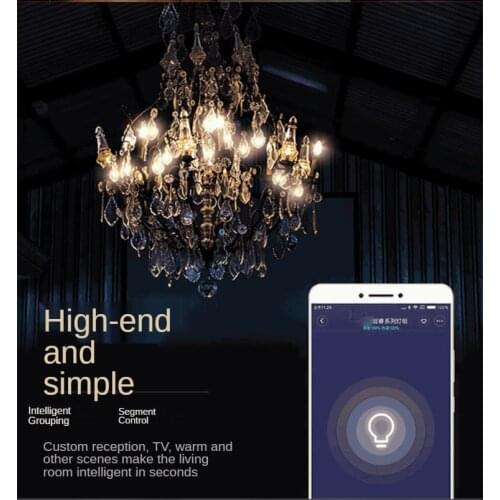 Zhirui candle bulb LED small tail tip e14 screw warm white light energy-saving intelligent bulb lamp