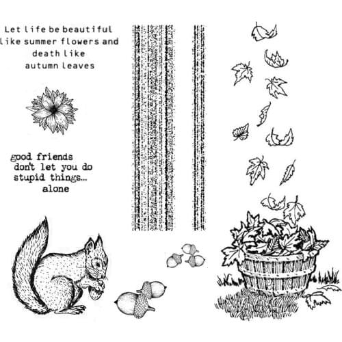 ZhuoAng Cute Squirrel Clear Stamps/Seals For DIY Scrapbooking/Card Making/Album Decorative Silicon Stamp Crafts