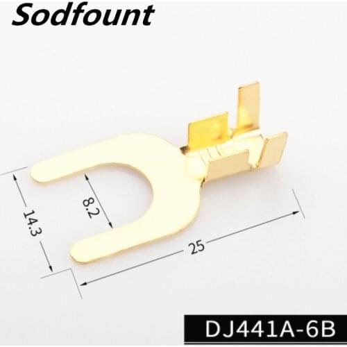 100pcs 8.2 Fork-shaped bare terminal Terminal block Cold-pressed terminal U-type Y-type grounding piece Crimp range 2-3mm2