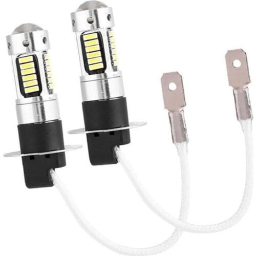 2*H3 LED Fog Light Bulbs Car Light Auto Fog Light LED Auto Lamp Fog Running Light Bulb Bulbs H3 6000K Super White