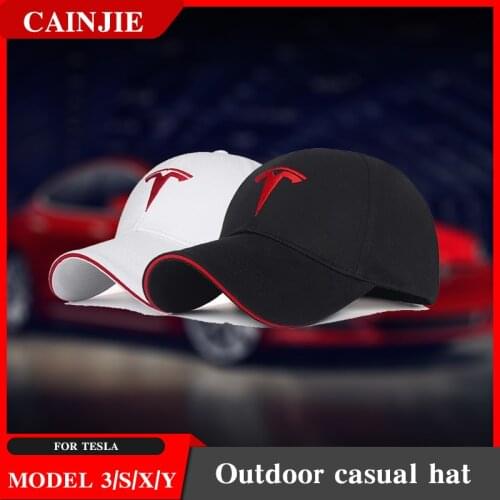 2021 New For tesla model 3 model X model S model Y Car Accessories Solid Colour Embroidery Tesla Hat Cotton Cap Hats