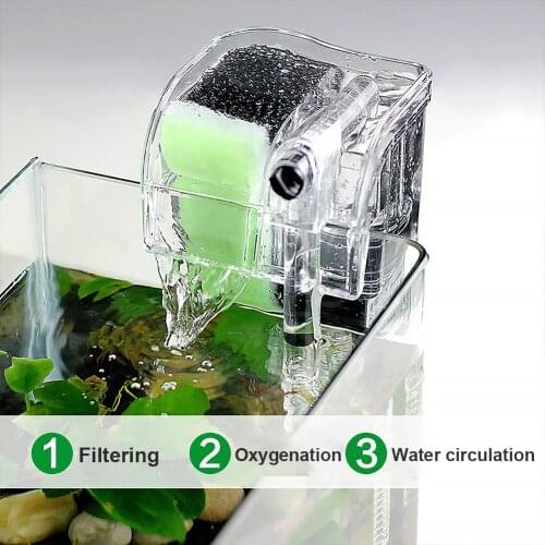 3 in 1 Hang Fish Tank Filter Submersible Oxygen Pump Small Aquarium External Waterfall Constant Current Equipment