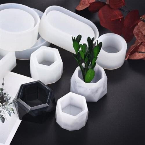 3D Silicone Mold DIY Crystal Epoxy Resin Succulent Flower Pot Handmade Crafts Cement Clay Resin Casting Molds Heart-Shaped