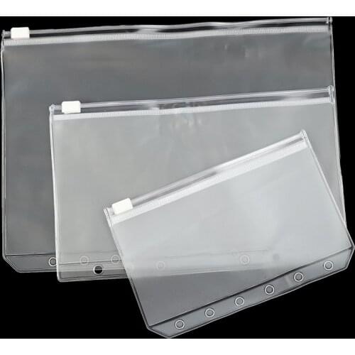 5PCS Resealable Zip Lock PVC Loose-leaf Storage Pouches Bag Zipper Matte Clear Organization Storage Bag Home & Kitchen Supplies