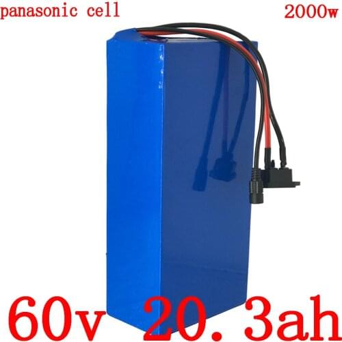 Free customs duty 60V 1500W 2000W lithium battery 60V 20AH scooter battery 60V 20AH electric bicycle battery use panason cell