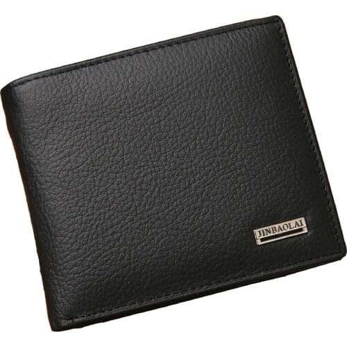 Wallets for Man Short Black Walet Portefeuille Homme Short Purses 100% Genuine Leather Mens Wallet Premium Product Real Cowhide